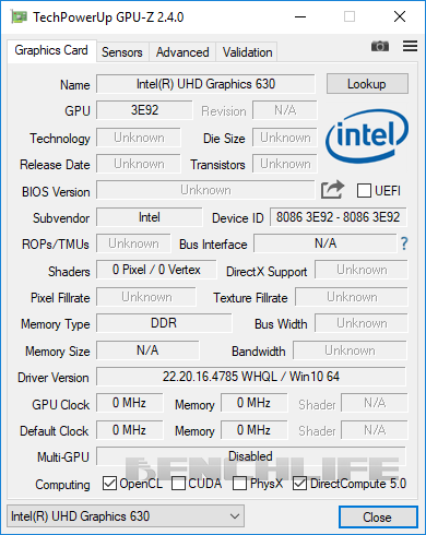 GPU-Z Core i7-8700K