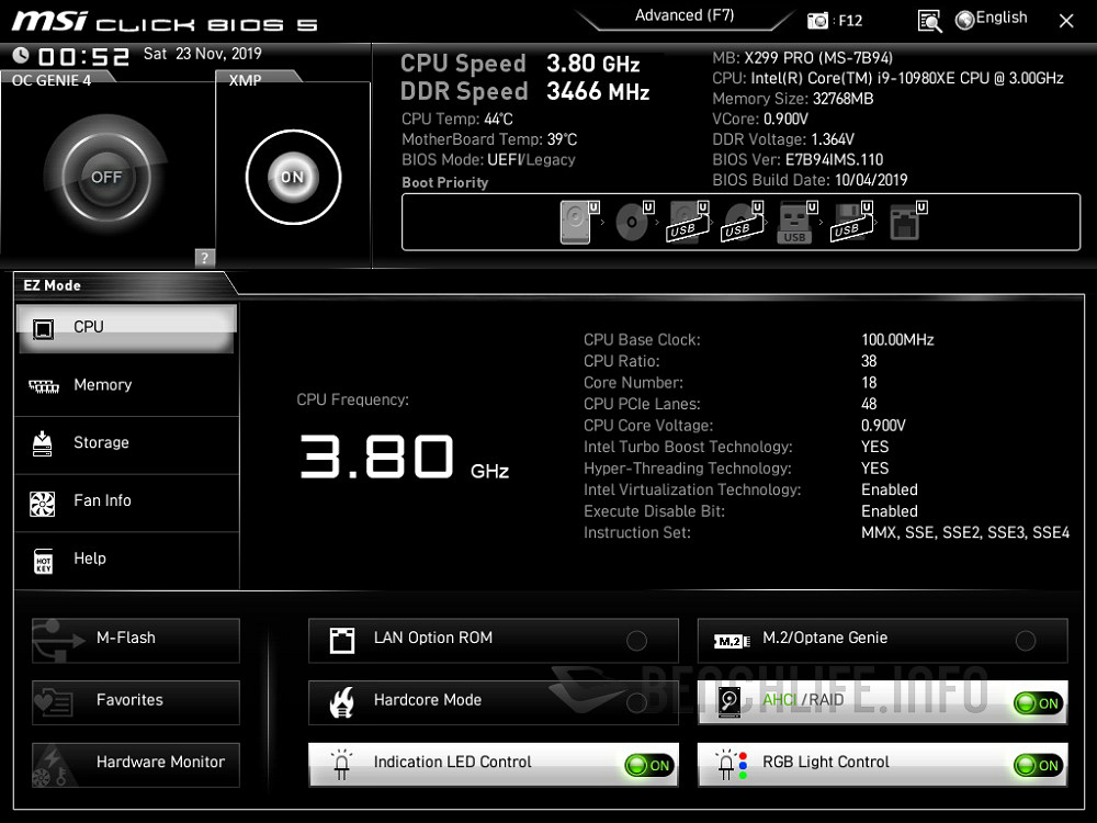 MSI X299 Pro - BIOS (2)