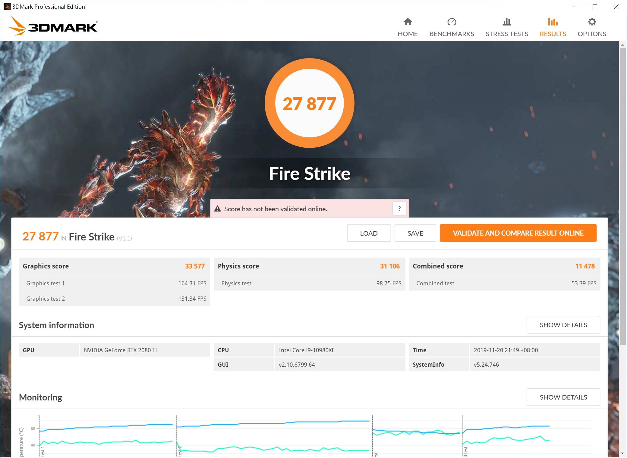 Intel Core i9-10980XE @ 4.4GHz with GeForce RTX 2080 Ti