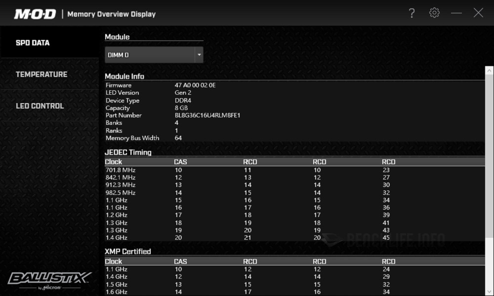 Crucial Ballistix RGB DDR4-3600 - Software (1)