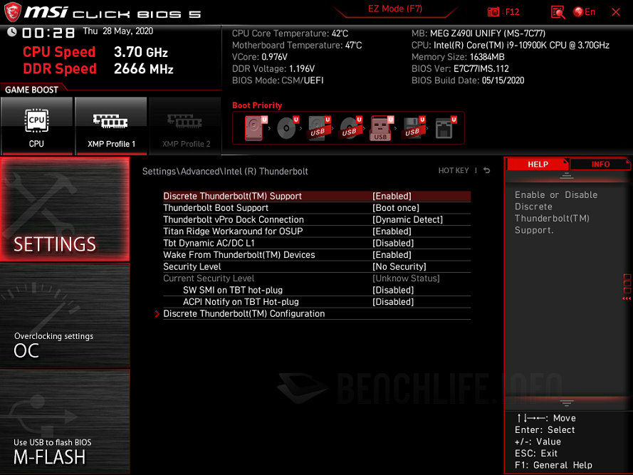 MSI MEG Z490I Unify - BIOS (2)