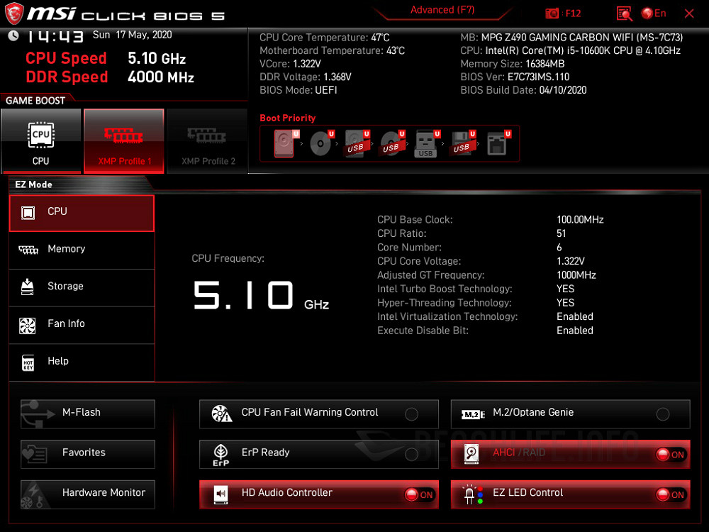 MSI MPG Z490 Gaming Carbon WIFI - BIOS (2)