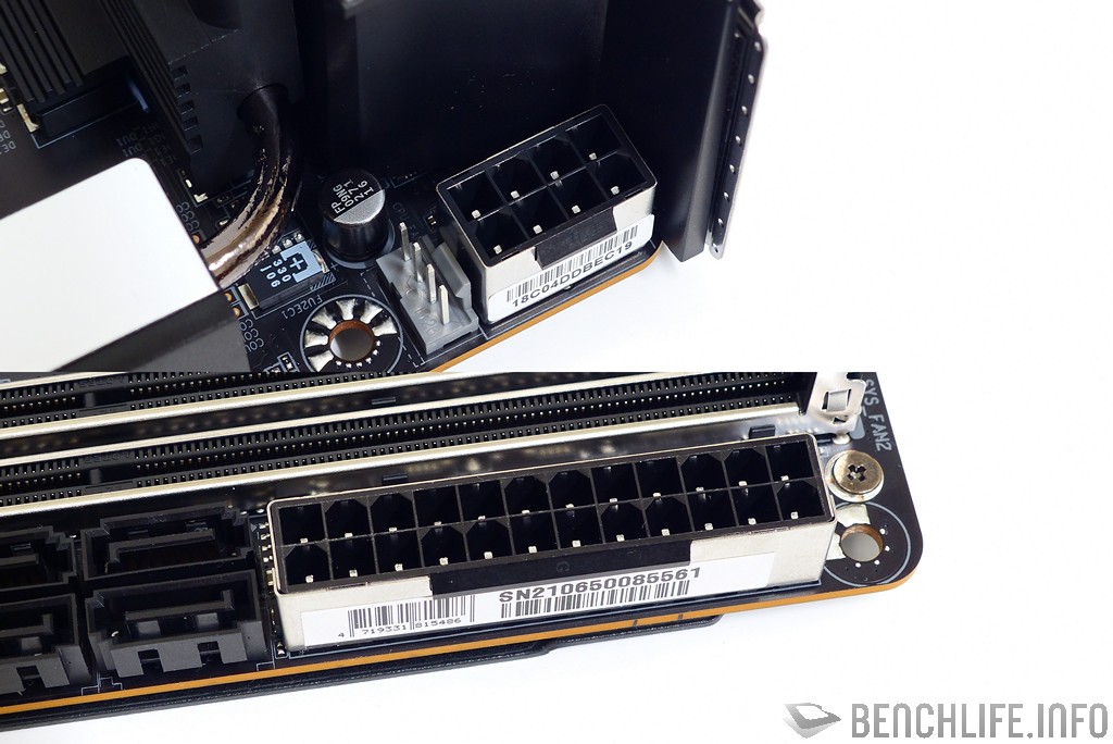GIGABYTE Z590I VISION D power plug with solid pins
