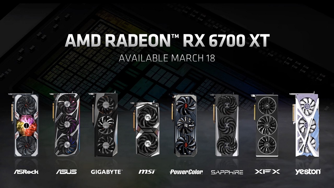 AMD Radeon RX 6700 XT AIB cards launch same day