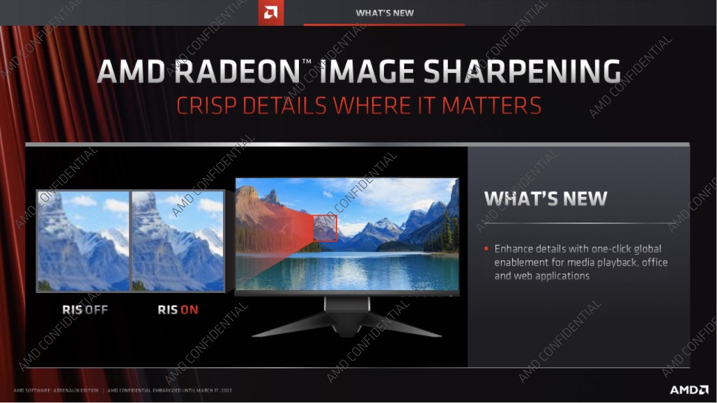 AMD Radeon Image Sharpening now support one-click enable