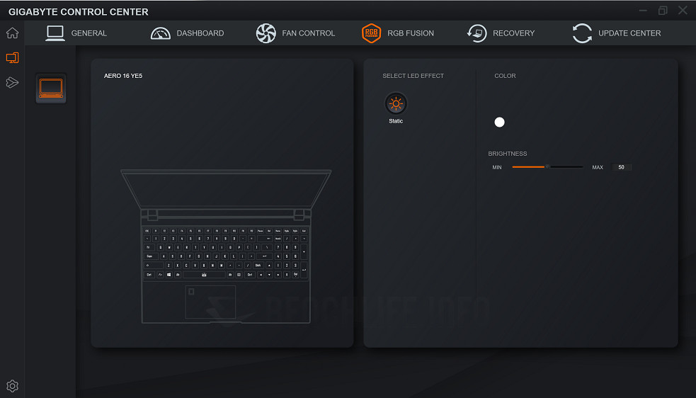 GIGABYTE AERO 16 YE5 - GIGABYTE Control Center (5)