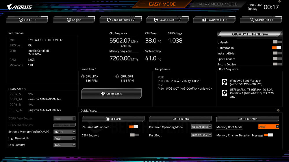 GIGABYTE Z790 AORUS Elite X WiFi7 - UEFI BIOS (1)