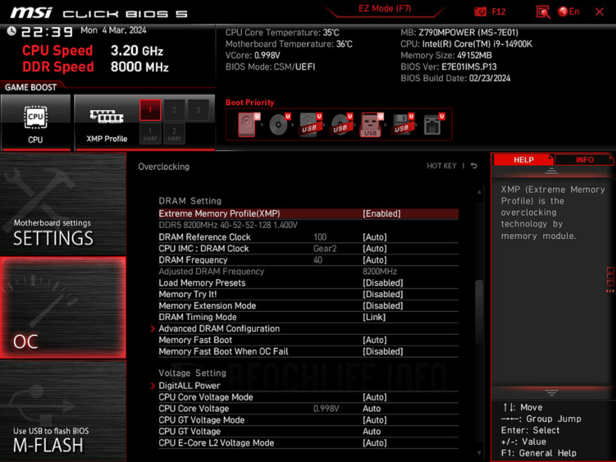 MSI Z790MPOWER - UEFI BIOS (2)