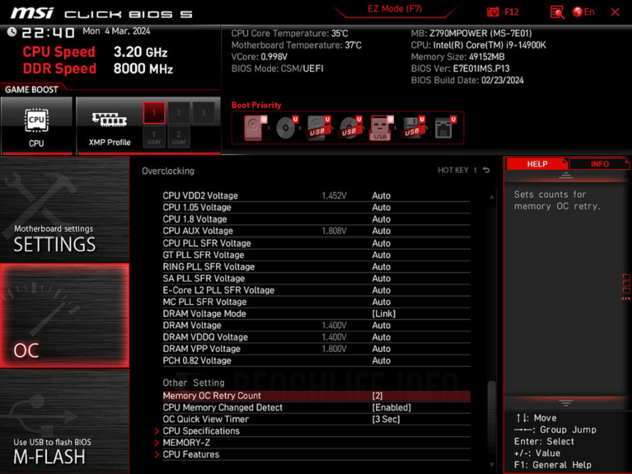 MSI Z790MPOWER - UEFI BIOS (7)