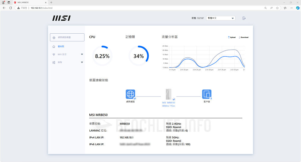MSI Roamii BE Lite Mesh - Web UI (1)