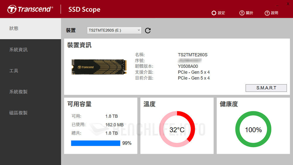Transcend MTE260S PCIe 5.0 NVMe SSD - SSD Scope (1)