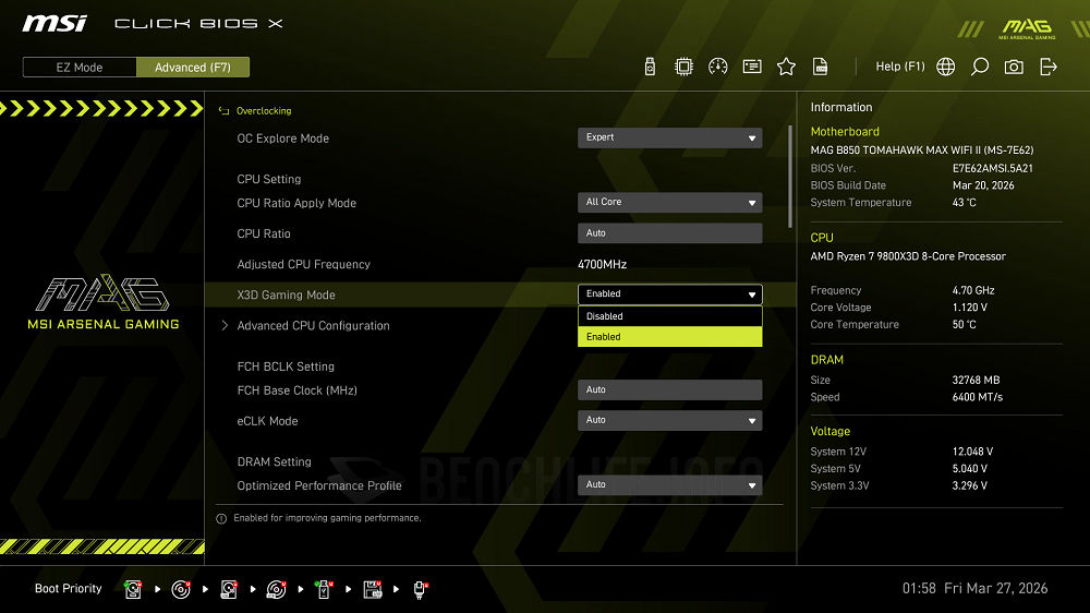MSI B850 Tomahawk Max WiFi II (27) - UEFI BIOS