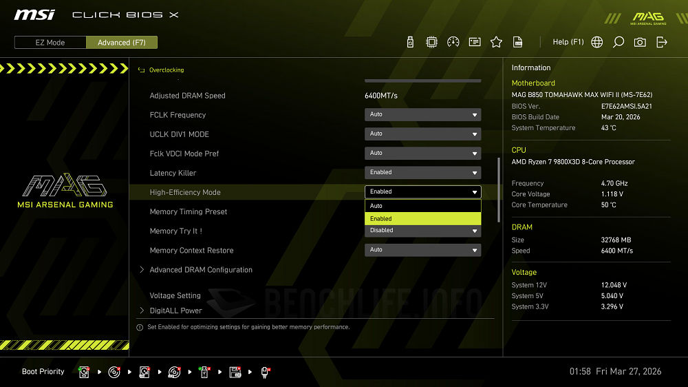MSI B850 Tomahawk Max WiFi II (29) - UEFI BIOS