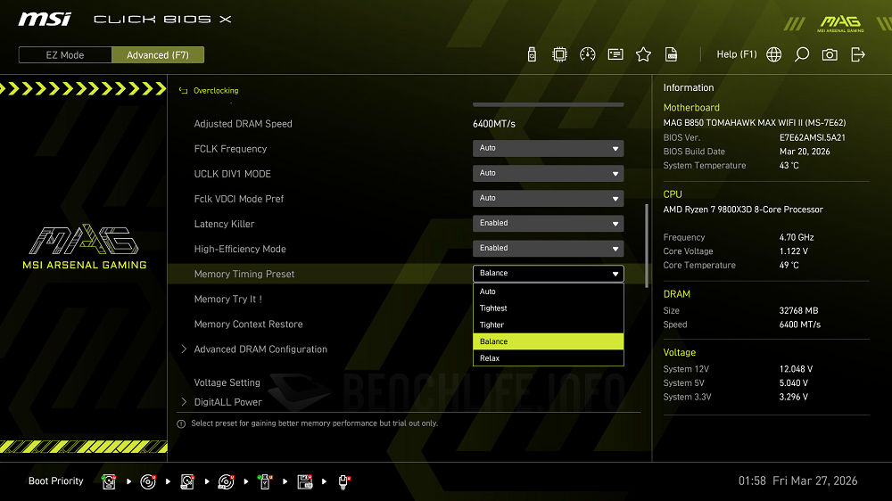 MSI B850 Tomahawk Max WiFi II (30) - UEFI BIOS