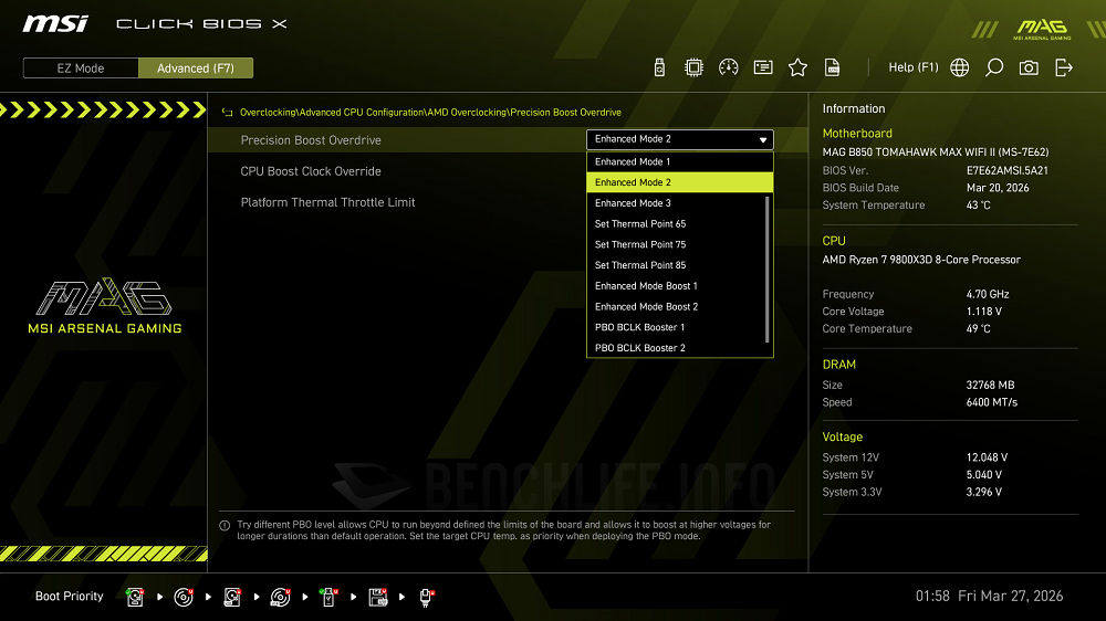 MSI B850 Tomahawk Max WiFi II (32) - UEFI BIOS